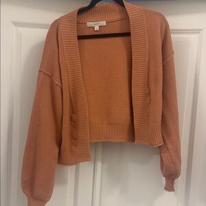 Anthropology flat white cropped cardigan